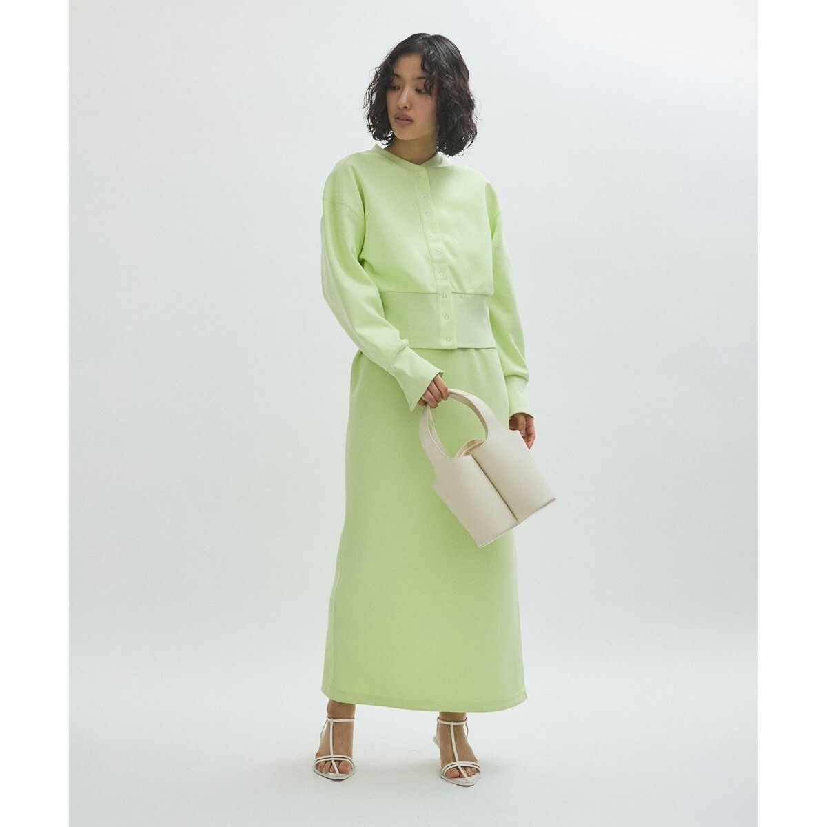 ADAM ET ROPE' FEMME カーディガンコンビタンクワンピース ADAM ET