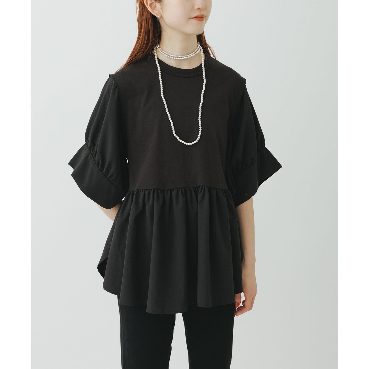 【web完売品】アダムエロペ バウンスカフスプルオーバー 接触冷感 接触冷感】・【UVカット】バウンスカフスプルオーバー