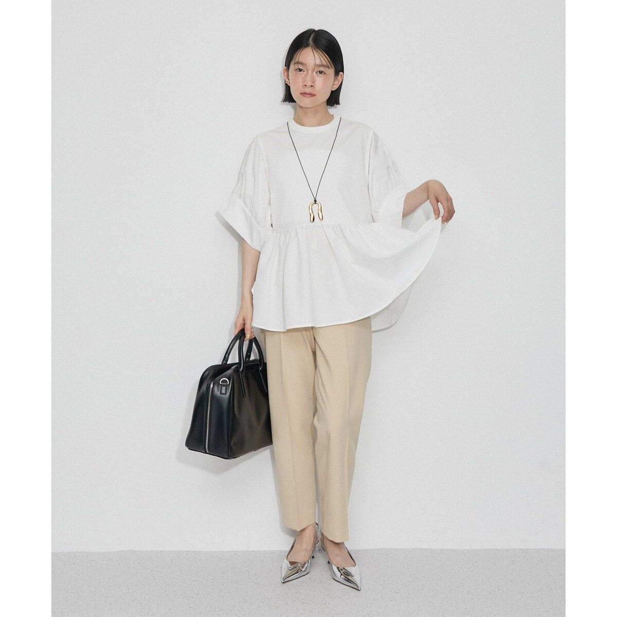 【web完売品】アダムエロペ バウンスカフスプルオーバー 接触冷感 接触冷感】・【UVカット】バウンスカフスプルオーバー