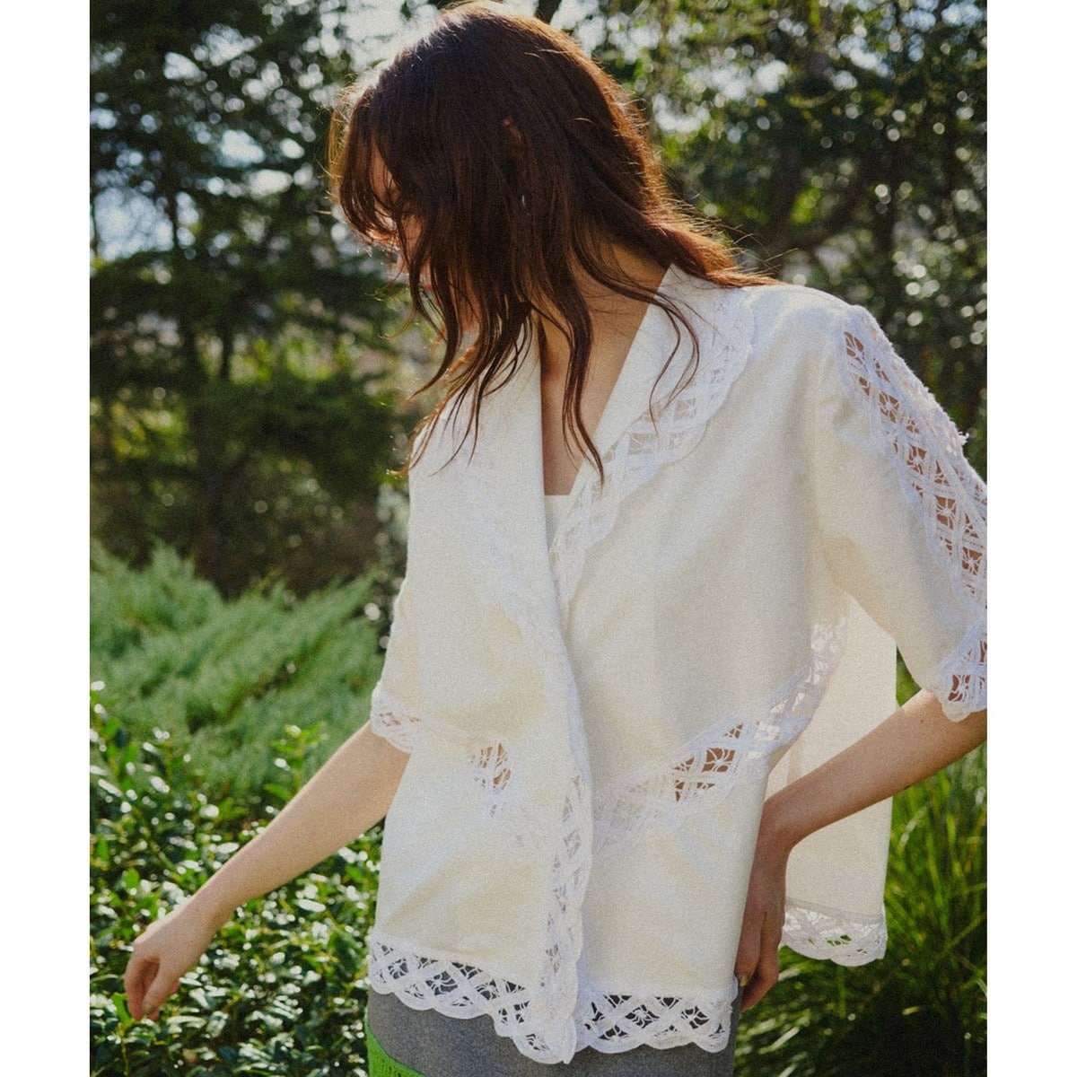 アダムエロペ　サステナブル バテンレースコンビシャツ サステナブル】バテンレースコンビシャツ | アダムエロペ(ADAM