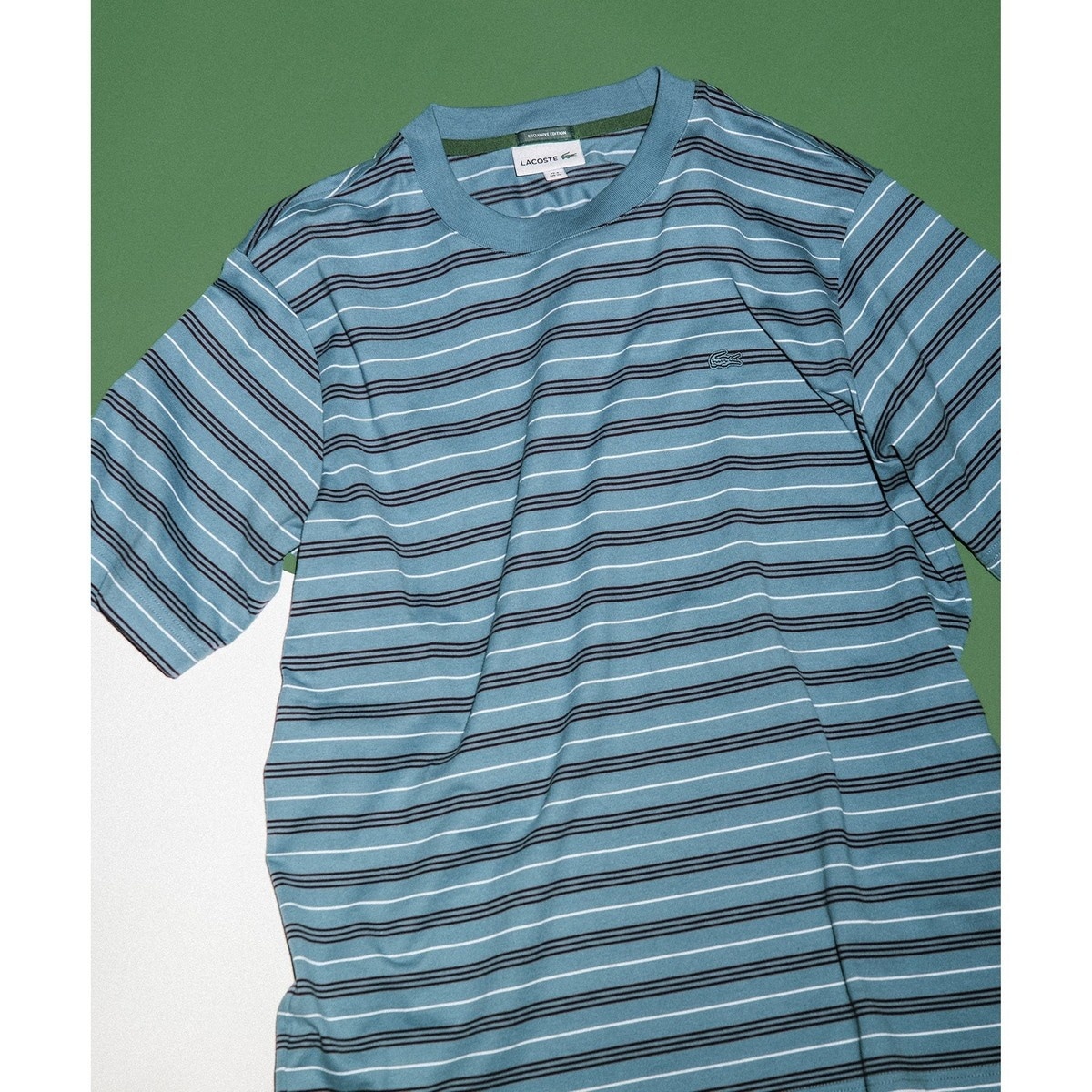 LACOSTE for ADAM ET ROPE'】別注 MULTI BORDER TEE