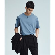 ボックスシルエット ミニマム キーネック Tシャツ