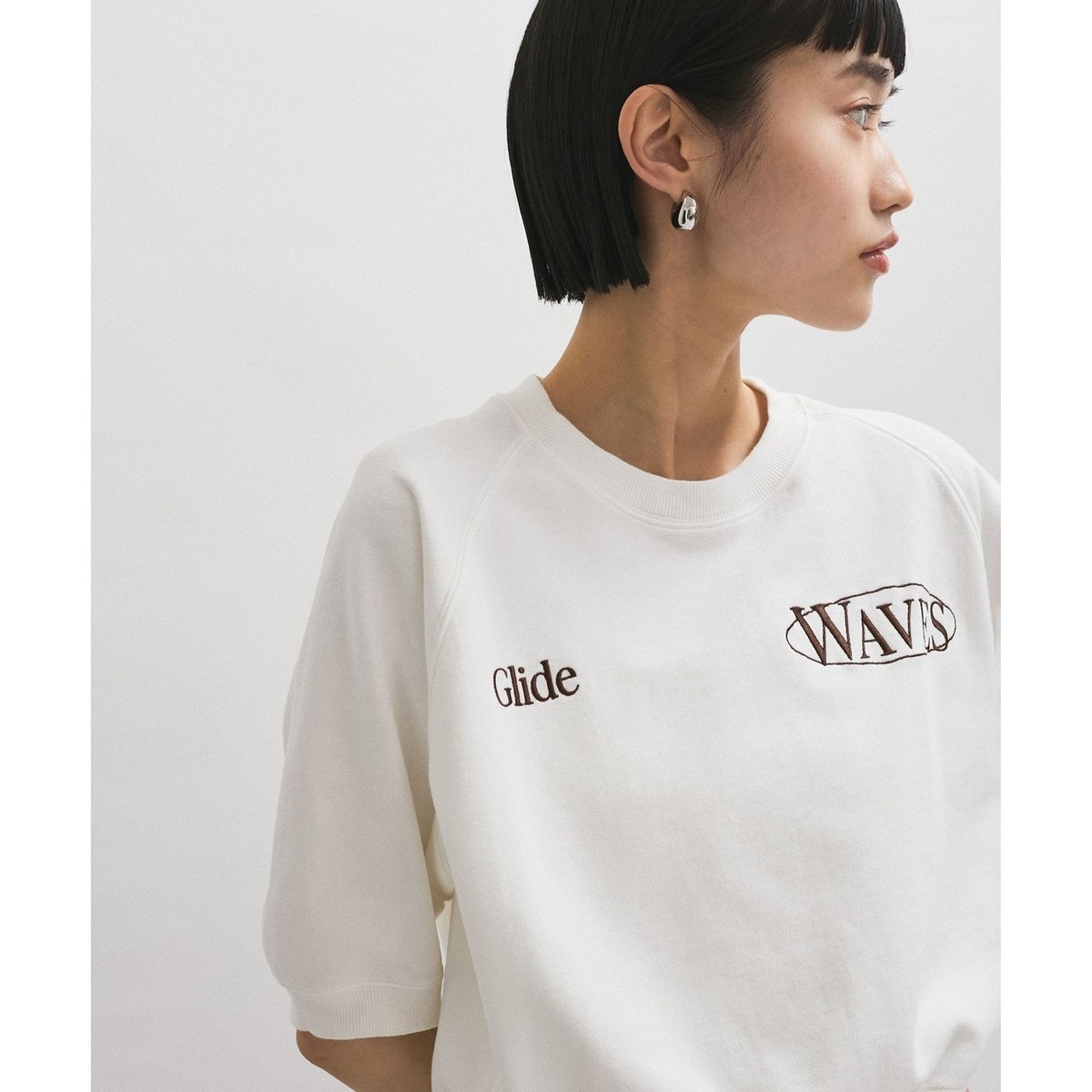 アダムエロペ　トレーナー　ピンク スウェット ショート丈　背面ジッパー付き ADAM ET ROPÉ FEMME(アダム エ ロペ ファム) スウェット通販｜J