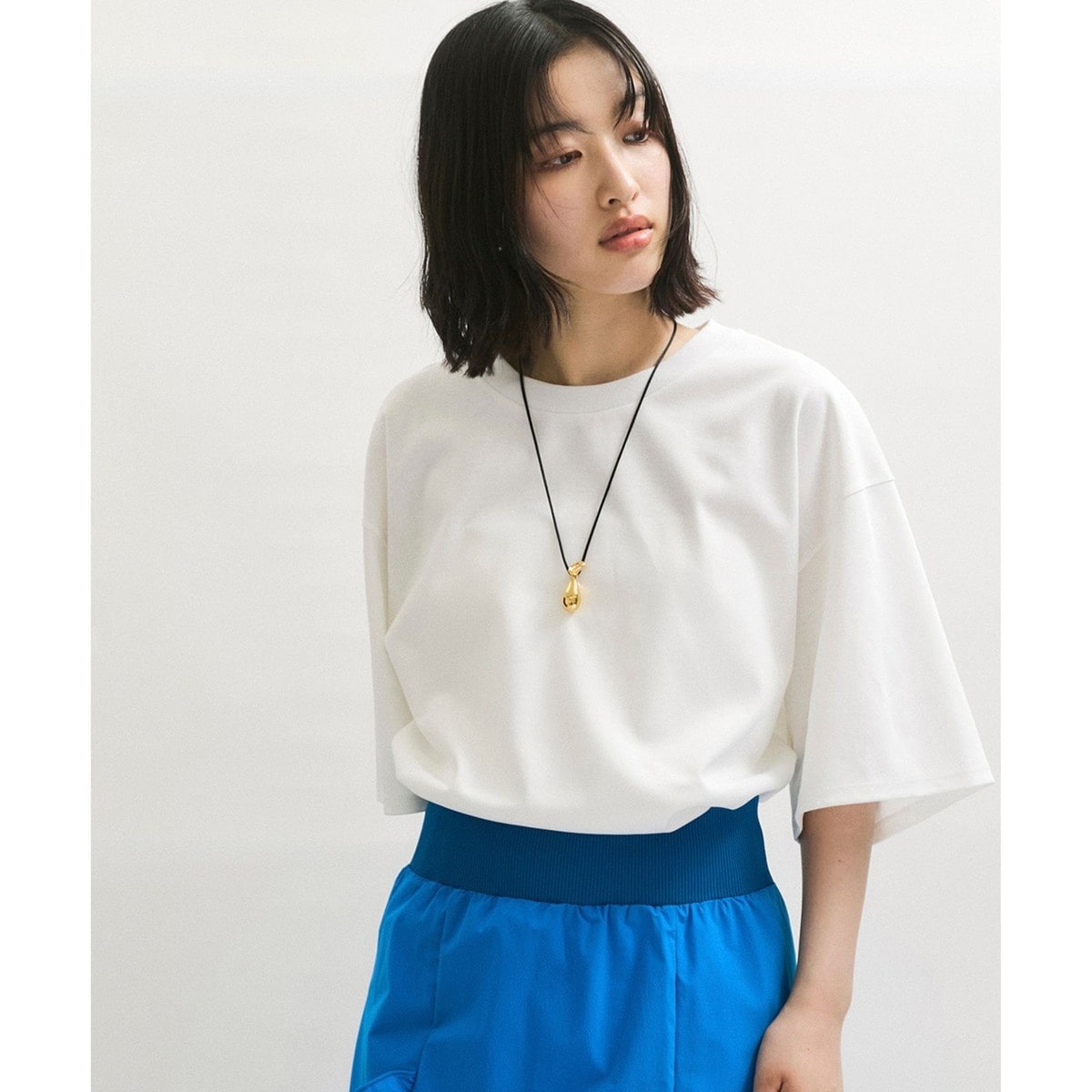 カットソー OKIRAKU x ROSE BUD/PEARL NECK TEE OKIRAKU x ROSE BUD)PEARL NECK TEE（Tシャツ/カットソー