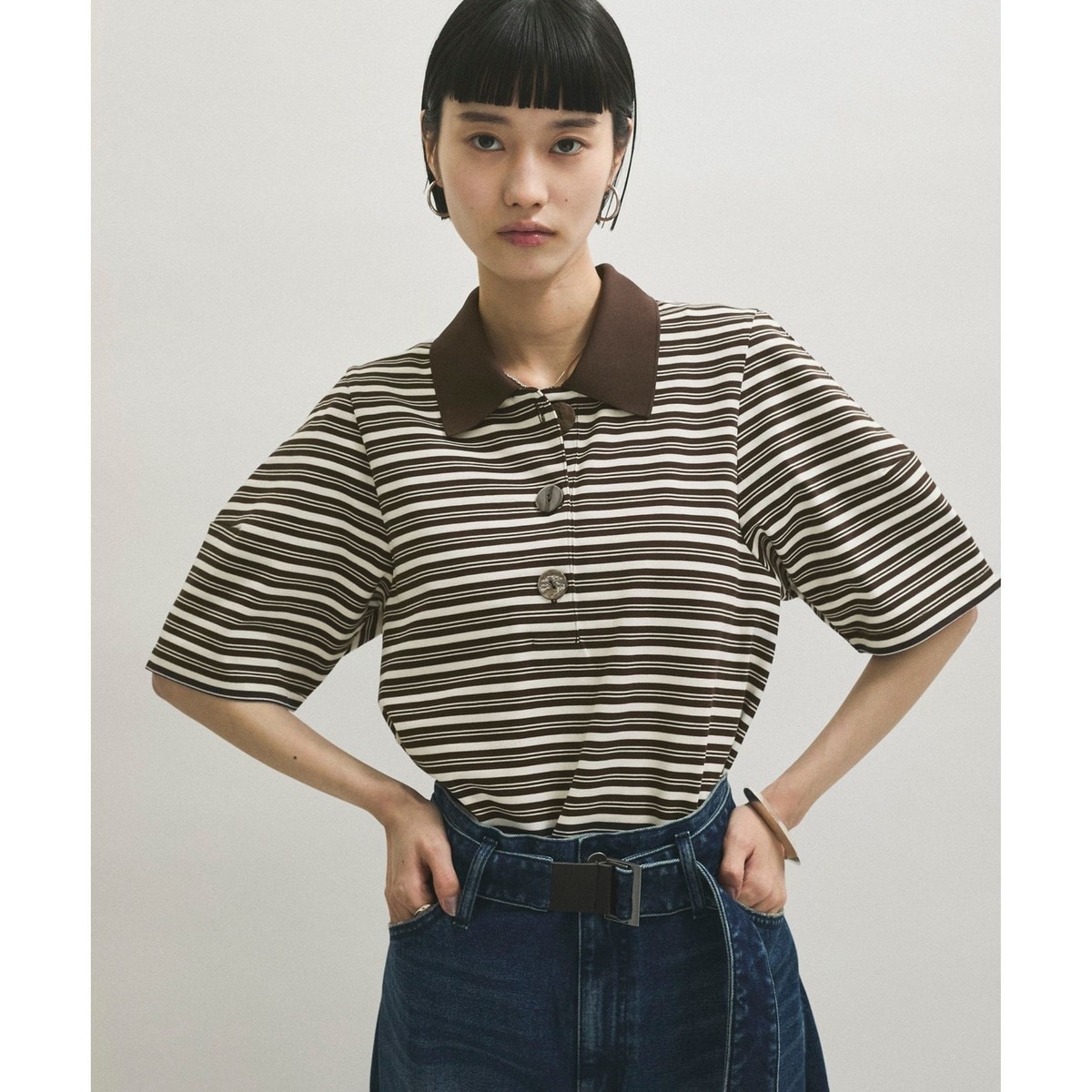 ADAM ET ROPE' アダムエロペ コクーンスリーブポロシャツ ADAM ET ROPE'｜コクーンスリーブポロシャツ | Rakuten Fashion