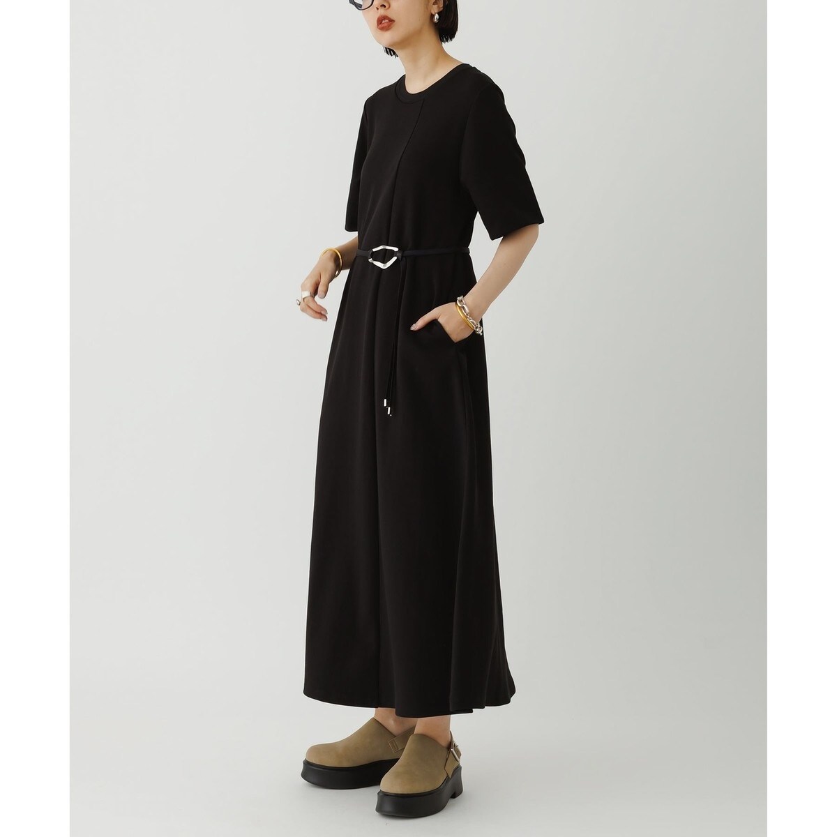 Spick and Span カットソー×サッカーコンビワンピース　新品 試着のみ美品 スピックアンドスパン カットソーサッカーコンビ