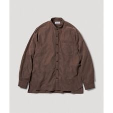 スエードタッチ レーヨン バンドカラーシャツ