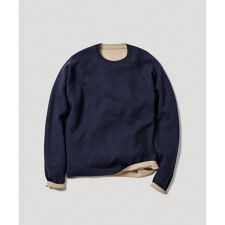 《リバーシブル》カシミヤブレンド ニットプルオーバー