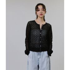 アダムエロペ(ADAM ET ROPE')の【WEB限定】レースジャージーカーディガン