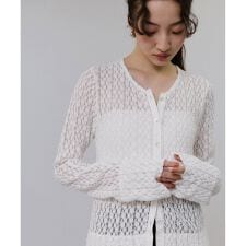アダムエロペ(ADAM ET ROPE')の【WEB限定】レースジャージーカーディガン