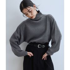 【WEB限定】・【定番人気】WOOL混リブタートルニット
