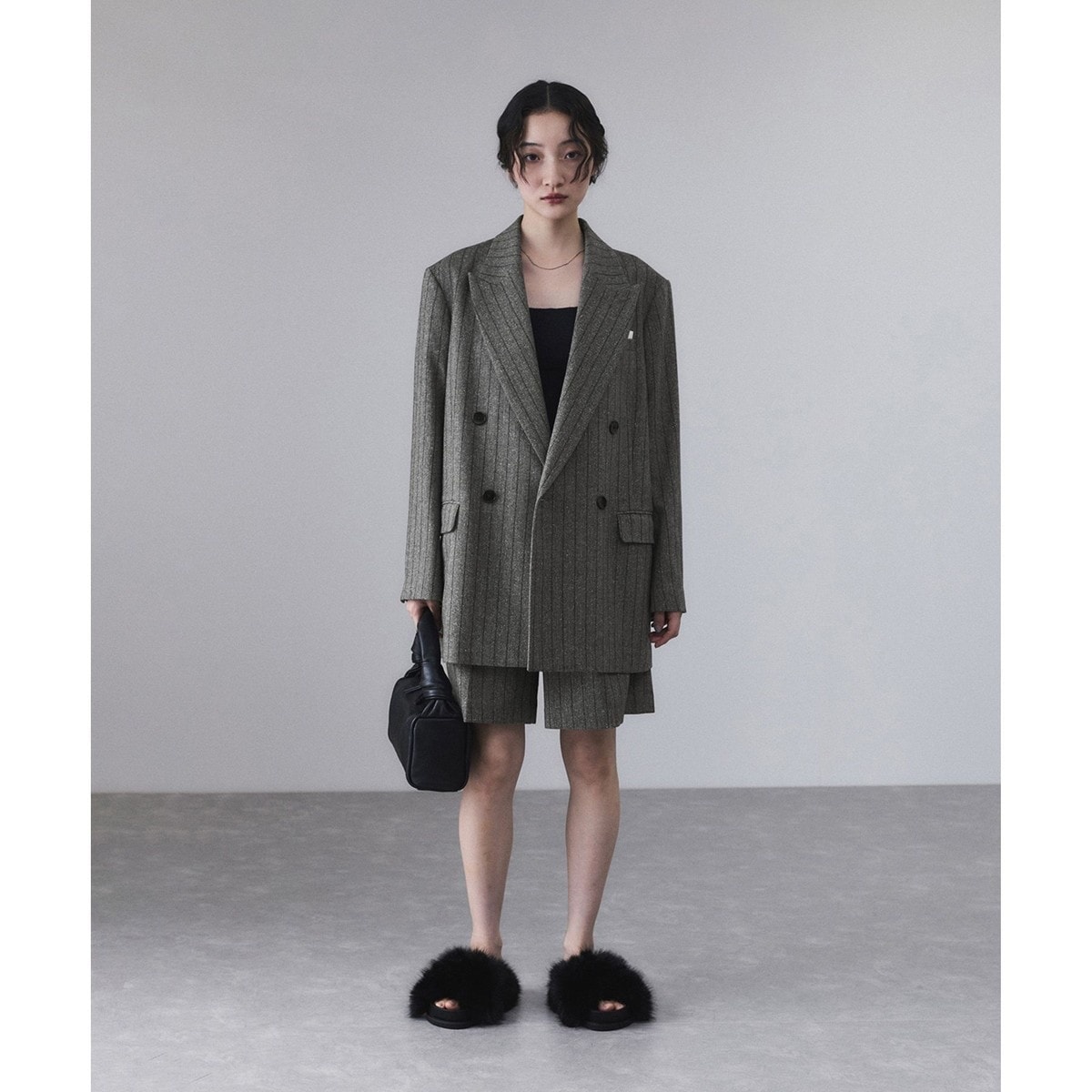 ダブルブレストツイード＆チェックジャケット | アダムエロペ(ADAM ET