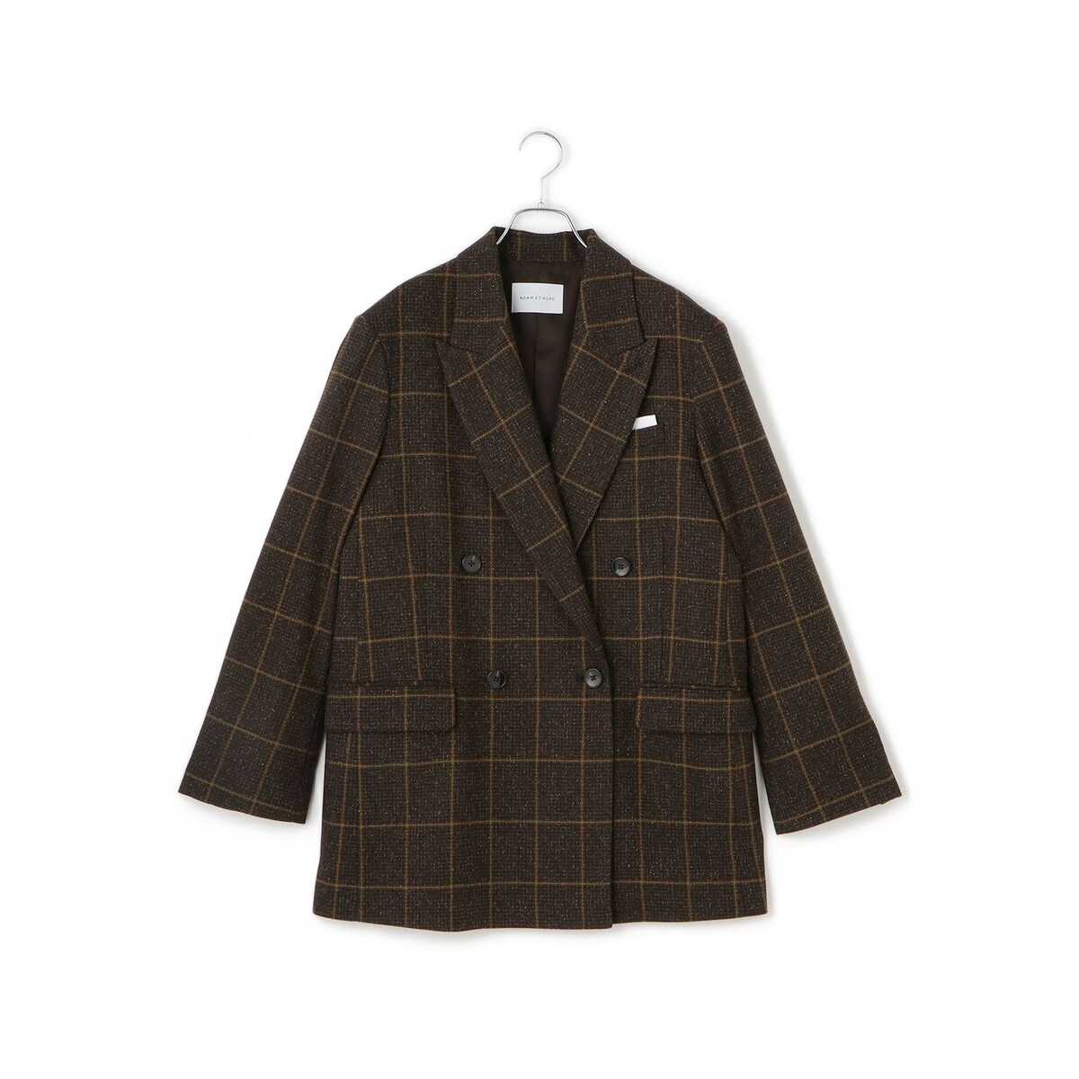 ダブルブレストツイード＆チェックジャケット | アダムエロペ(ADAM ET