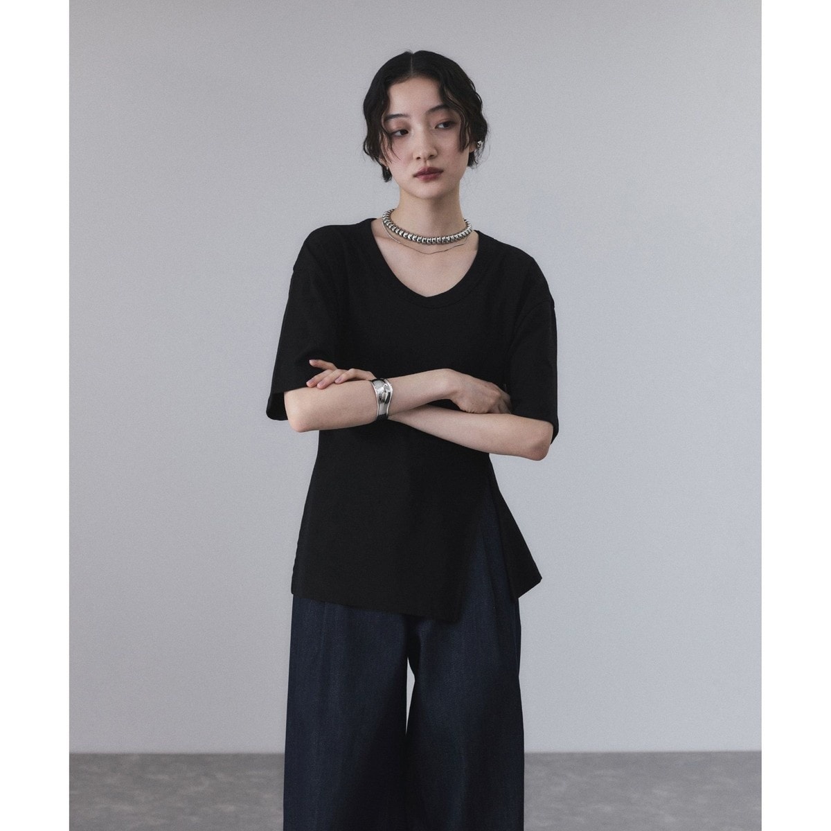 2024年☆スピックアンドスパン　スパンコールチュール　Tシャツ　2way Spick & Span (スピックアンドスパン) スパンコールチュール*T
