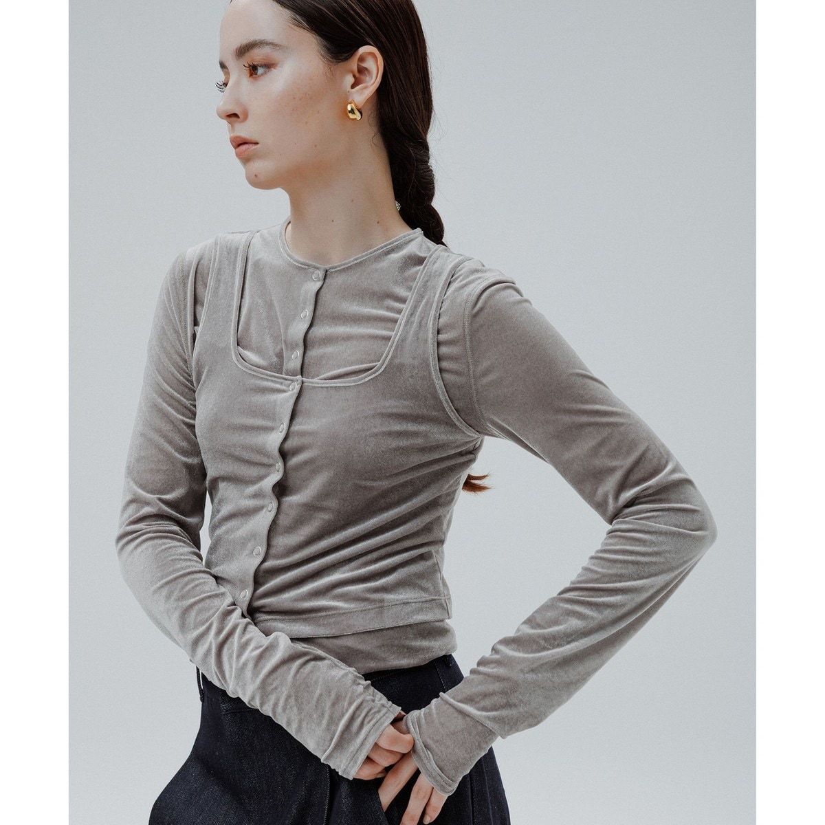 マルチWAYシアートリコットベロアカーディガン | アダムエロペ