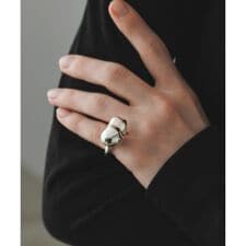 【EMOELLE】pearl shaped silver ring