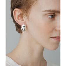 【EMOELLE】pearl shaped silver pierced earrings