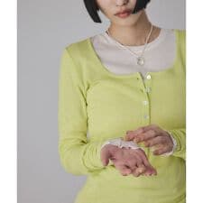 ヘンリーネックカットオフウールプルオーバー