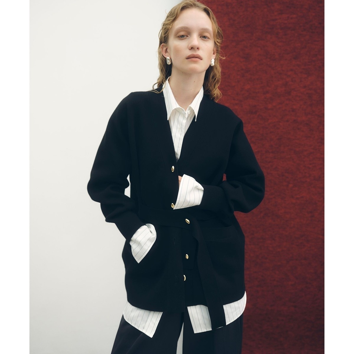 マルチWAYシアートリコットベロアカーディガン | アダムエロペ(ADAM ET