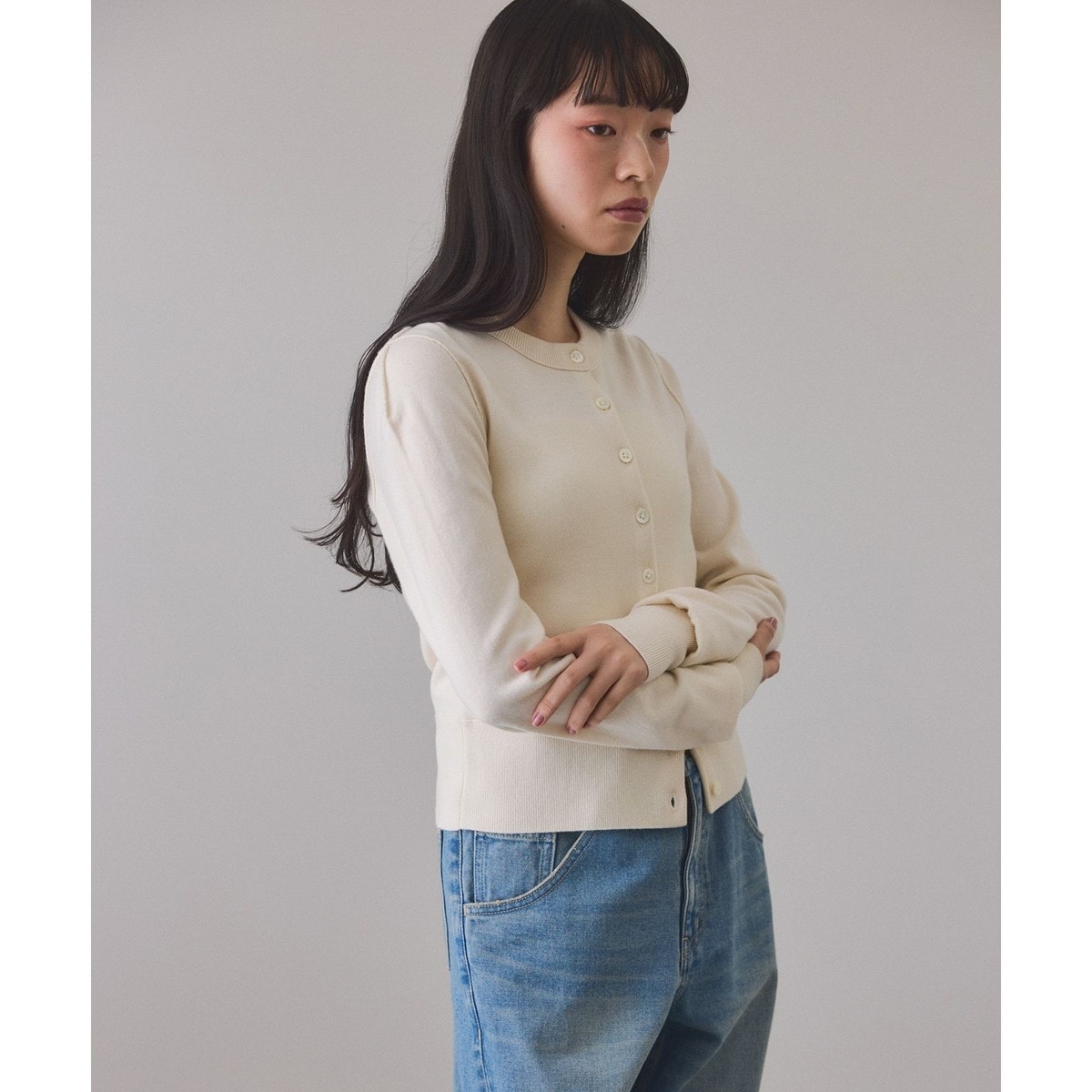 マルチWAYシアートリコットベロアカーディガン | アダムエロペ(ADAM ET