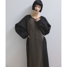 【WEB限定】フロントZIPコンビギャザーワンピース