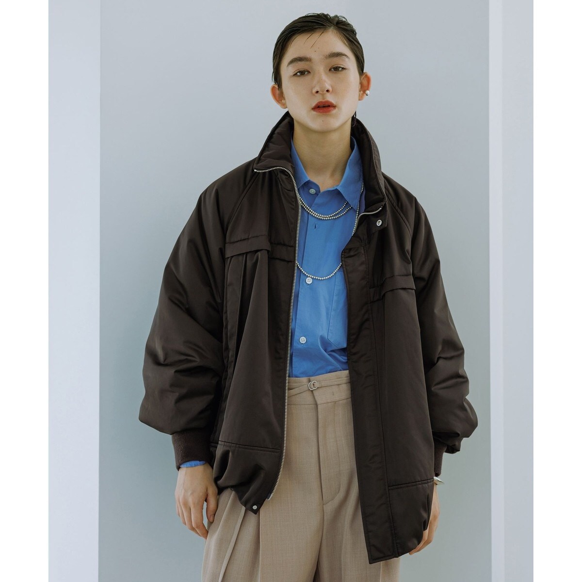 WEB限定】スタンドカラーフライトジャケット | アダムエロペ(ADAM ET
