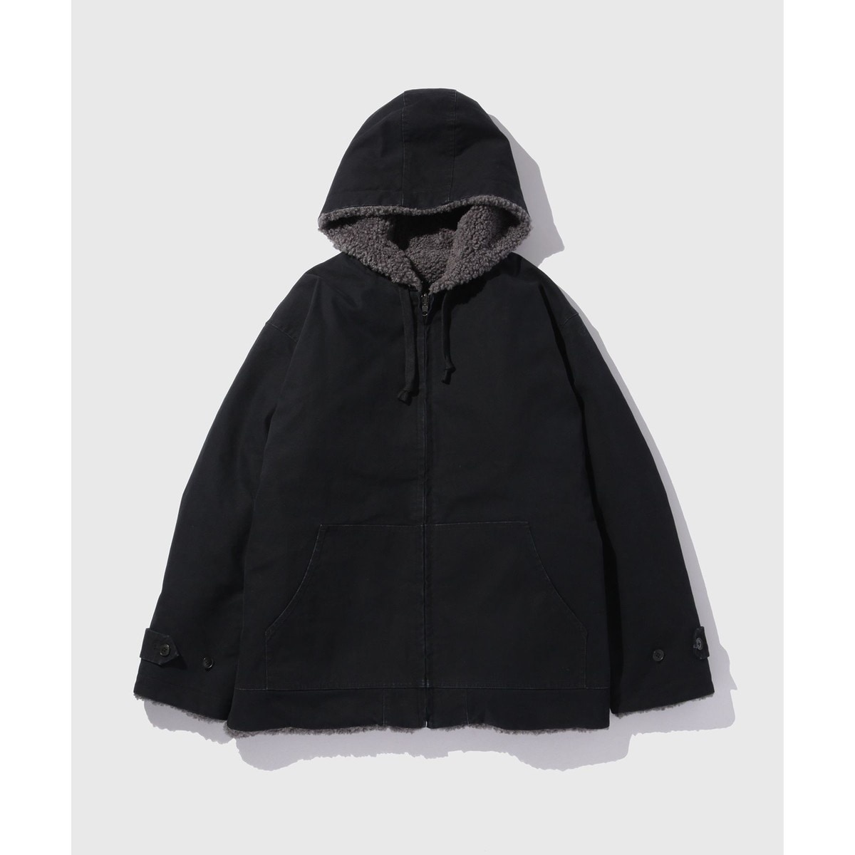 TECHTWEED】ショート フード オーバーサイズ ブルゾン サスティナブル