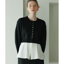 アダムエロペ(ADAM ET ROPE')の【サステナブル】フレアヘムシャツコンビカーディガン