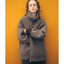 アダムエロペ(ADAM ET ROPE')のヘリンボンツイードボンディングコーディガン