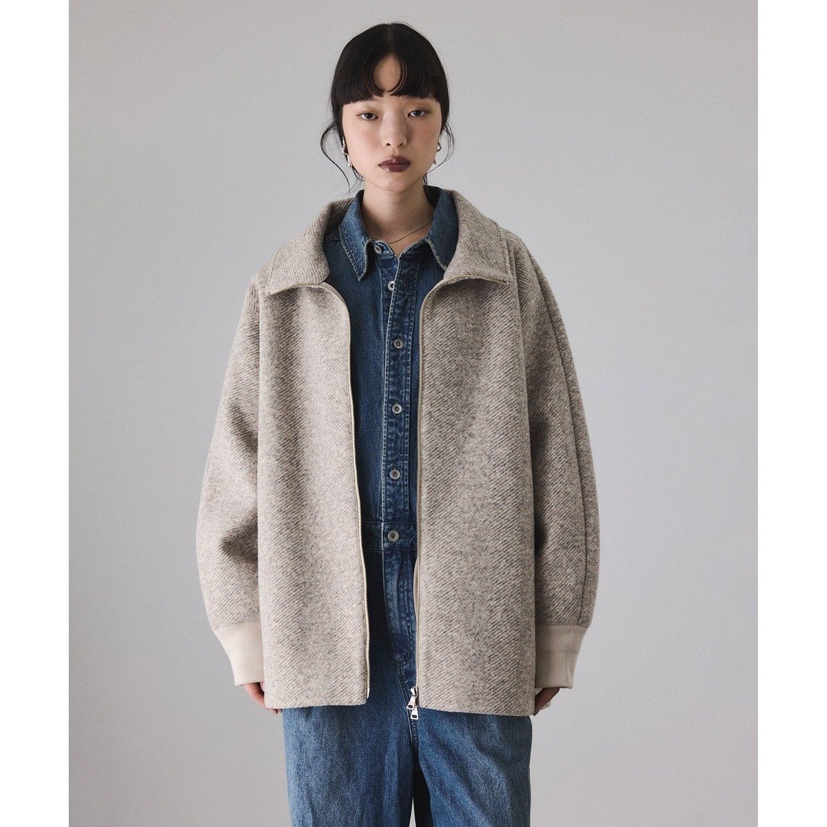 ヘリンボンツイードボンディングコーディガン ヘリンボンツイードボンディングコーディガン（その他アウター）｜ADAM