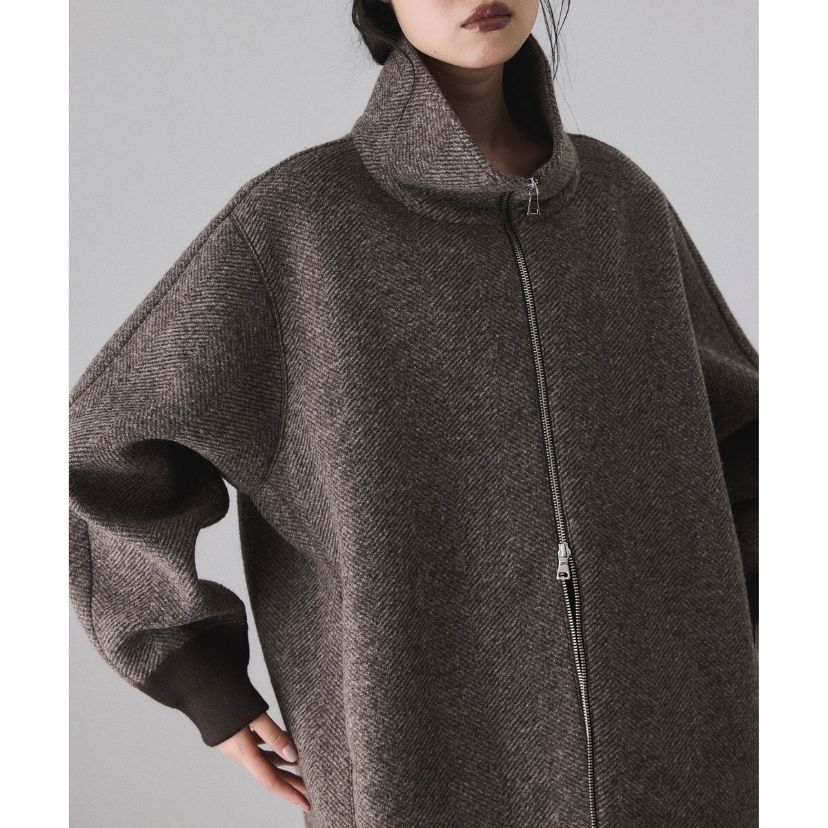 ヘリンボンツイードボンディングコーディガン ヘリンボンツイードボンディングコーディガン（その他アウター）｜ADAM