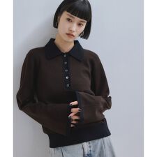 アダムエロペ(ADAM ET ROPE')の【WEB限定】・【サステナブル】バイカラーポロニットプルオーバー