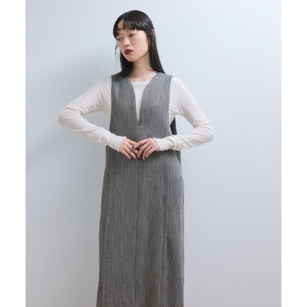 WEB限定】フロントZIPコンビギャザーワンピース | アダムエロペ(ADAM