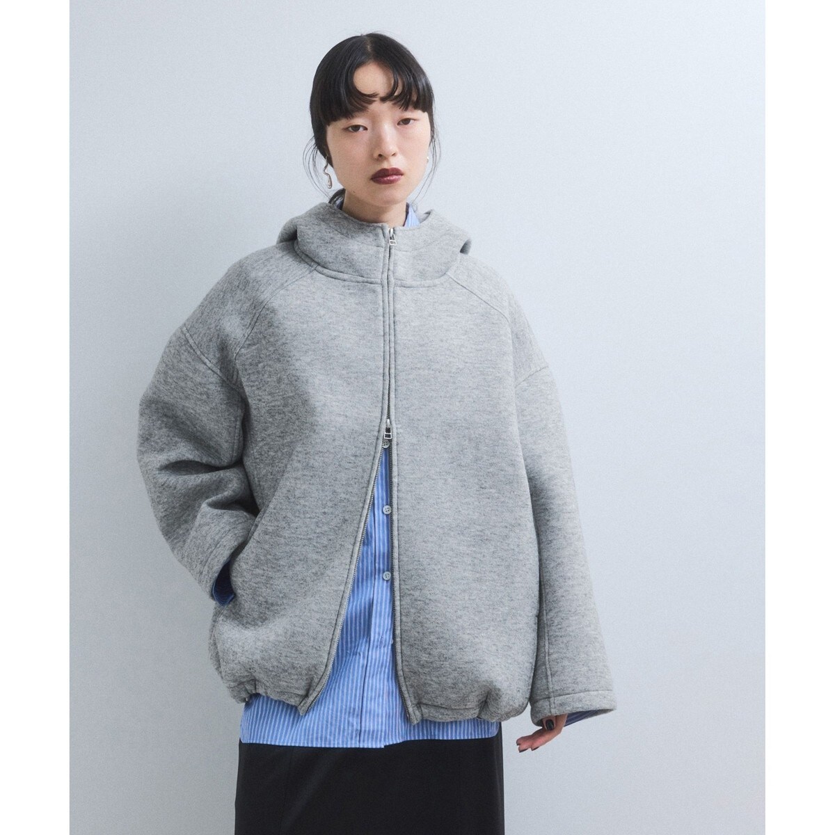 アダムエロペ　【WEB限定品】 チャコールグレー FREE ADAM ET ROPE'（アダムエロペ）の「【WEB限定】フロントZIP