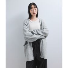 アダムエロペ(ADAM ET ROPE')の【WEB限定】ミックスパターンジップミドルカーディガン