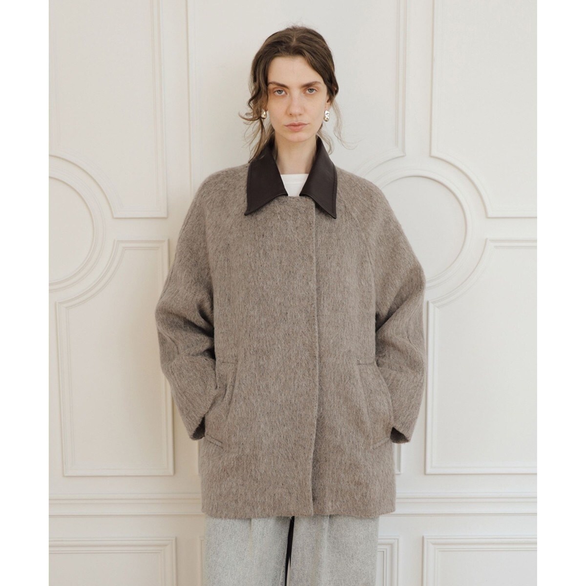 EMOELLE】レザーカラーミドルコート | アダムエロペ(ADAM ET ROPE