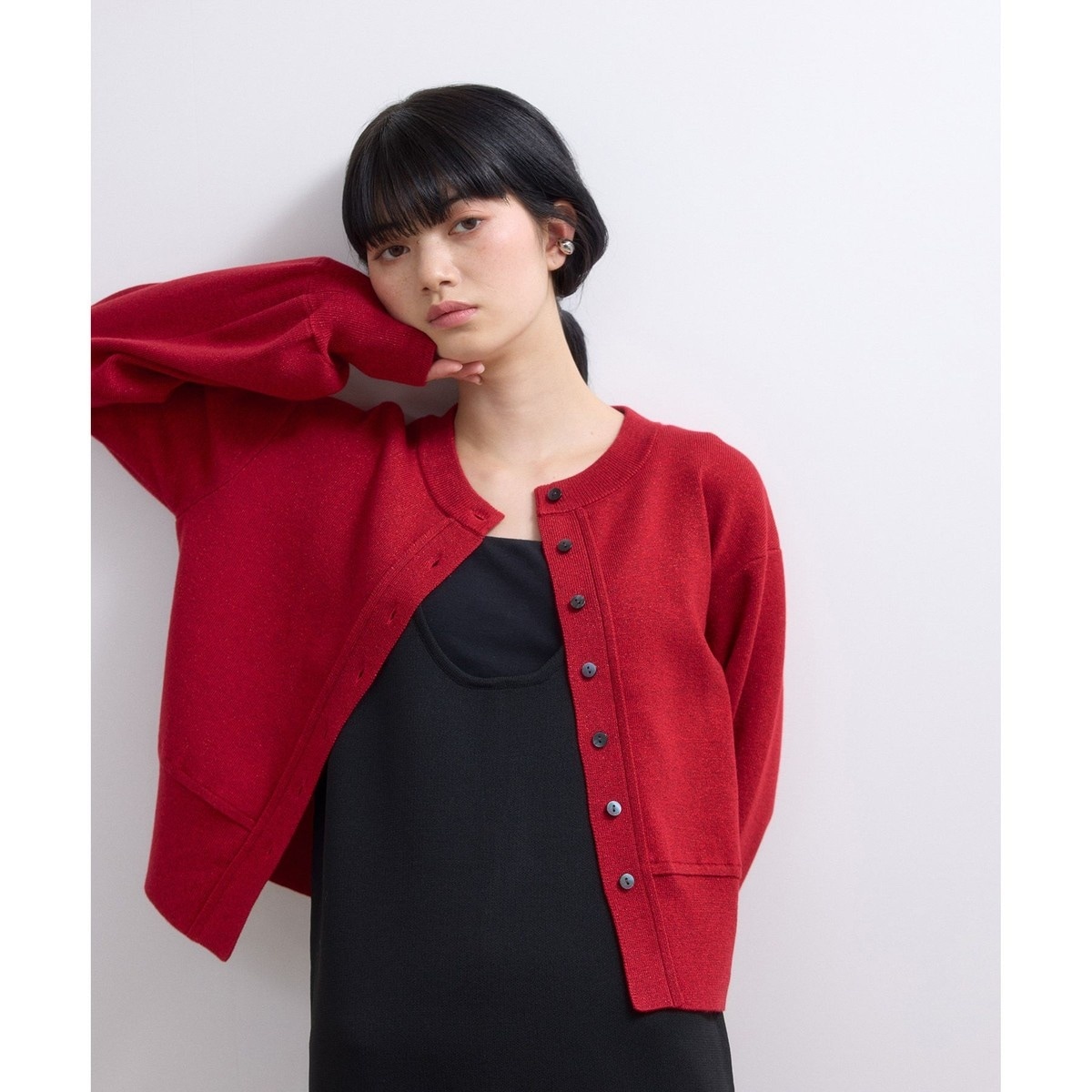 【最終価格】アダムエロペ★【WEB限定】チュール刺繍カーディガン ADAM ET ROPE' カーディガン 「WEB限定」・「新色追加」チュール