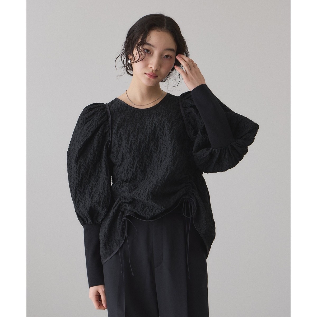 アダムエロペ（ADAM ET ROPE’）/ジャガードコンビギャザートップス ジャガードコンビギャザートップス | アダムエロペ(ADAM ET ROPE