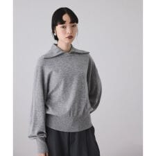 カシミア混ZIPタートルネックプルオーバー