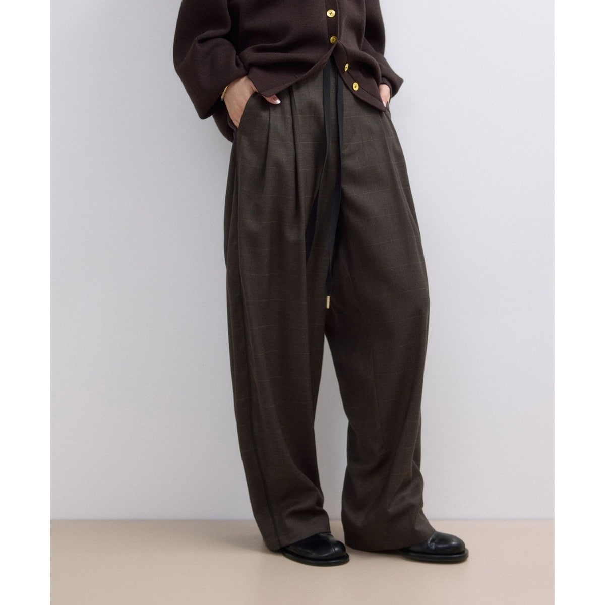 WEB限定】サイドシャーリングラインワイドパンツ | アダムエロペ(ADAM