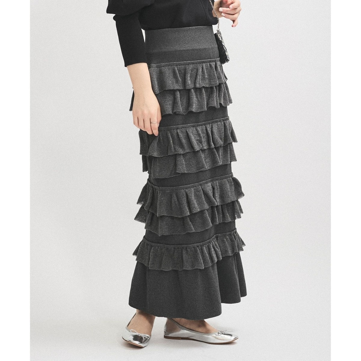 NOBLE モヘアMIXポプリン2WAYスカート モヘアMIXポプリン2WAYスカート（ロング・マキシ丈スカート）｜NOBLE