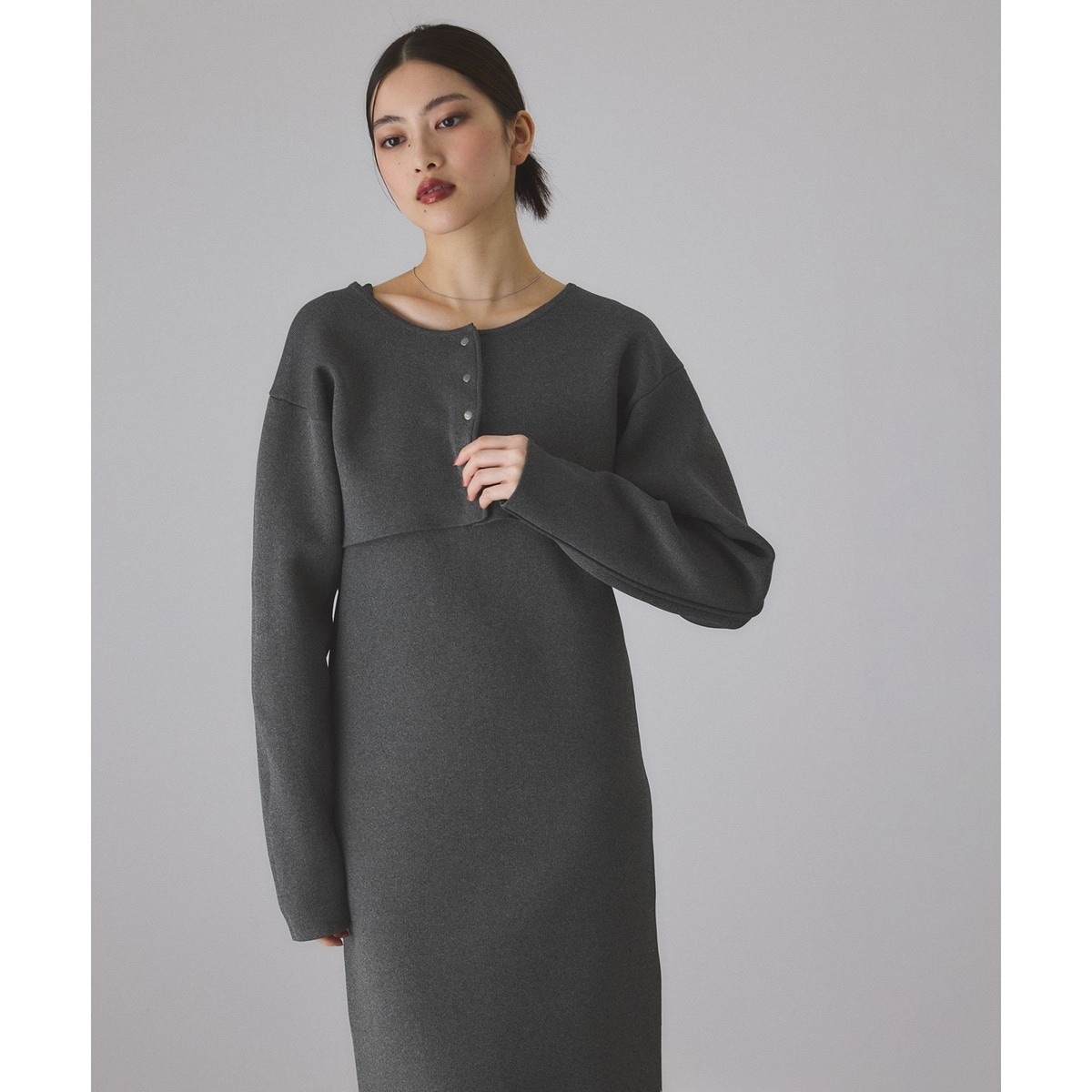 【完売品】ADAM ET ROPE' カットジャガードワンピース カットジャガードワンピース | アダムエロペ(ADAM ET ROPE