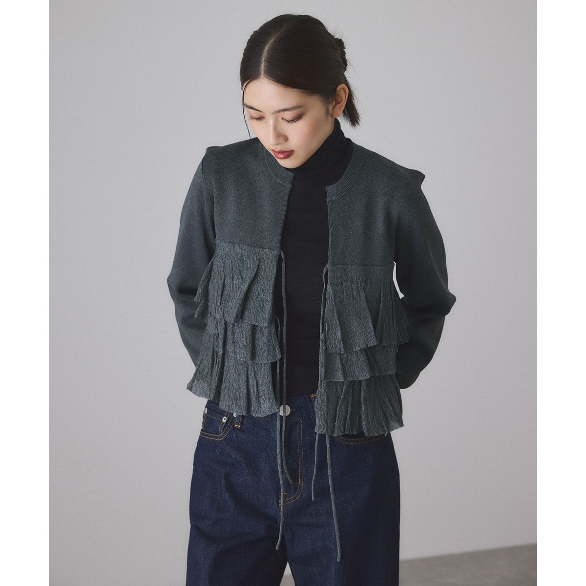 さりー様【美品】アダムエロペ　フリルカーディガン サステナブル】フリルカーディガン | アダムエロペ(ADAM ET ROPE