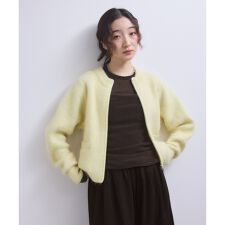 アダムエロペ(ADAM ET ROPE')の【WEB限定】フラッフィージップショートカーディガン