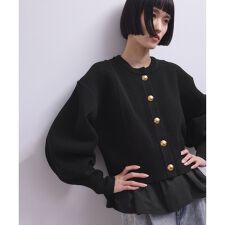 アダムエロペ(ADAM ET ROPE')の【WEB限定】ペプラムコンビニットカーディガン