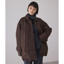 アダムエロペ(ADAM ET ROPE')の【サステナブル】ボンバーツイルパデットシャツブルゾン/撥水