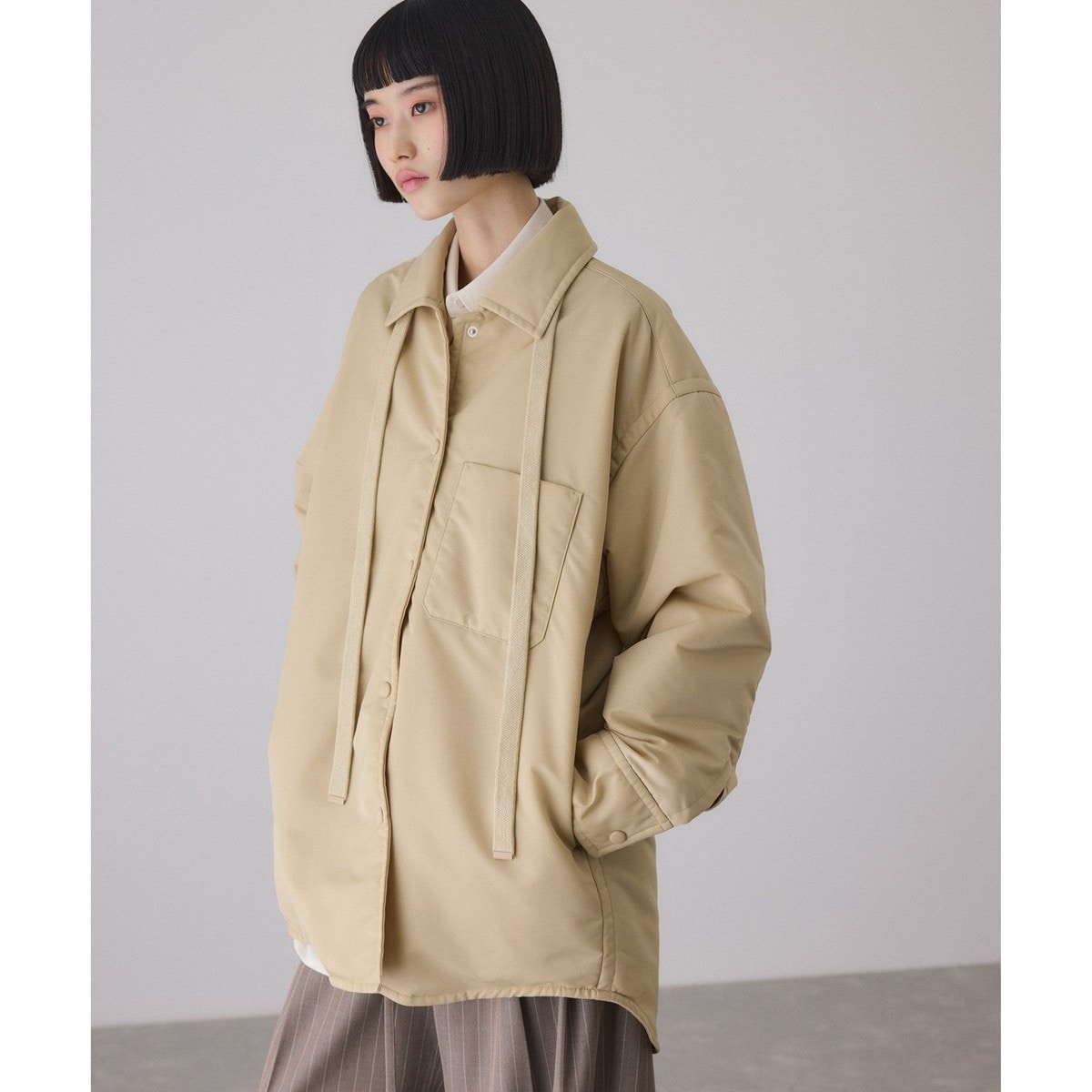 WEB限定】スタンドカラーミドルボアブルゾン | アダムエロペ(ADAM ET