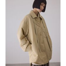 アダムエロペ(ADAM ET ROPE')の【サステナブル】ボンバーツイルパデットシャツブルゾン/撥水