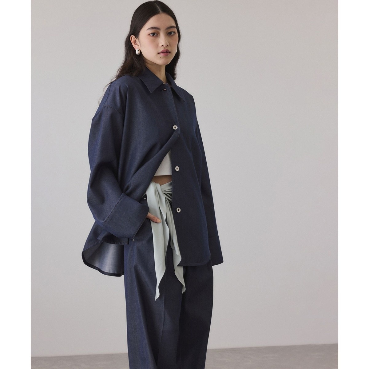 [�}���C]NIKKE TW DENIM SHIRT JACKET/�A�_���G���y�iADAM ET ROPE'�j �l�C�r�[(40)