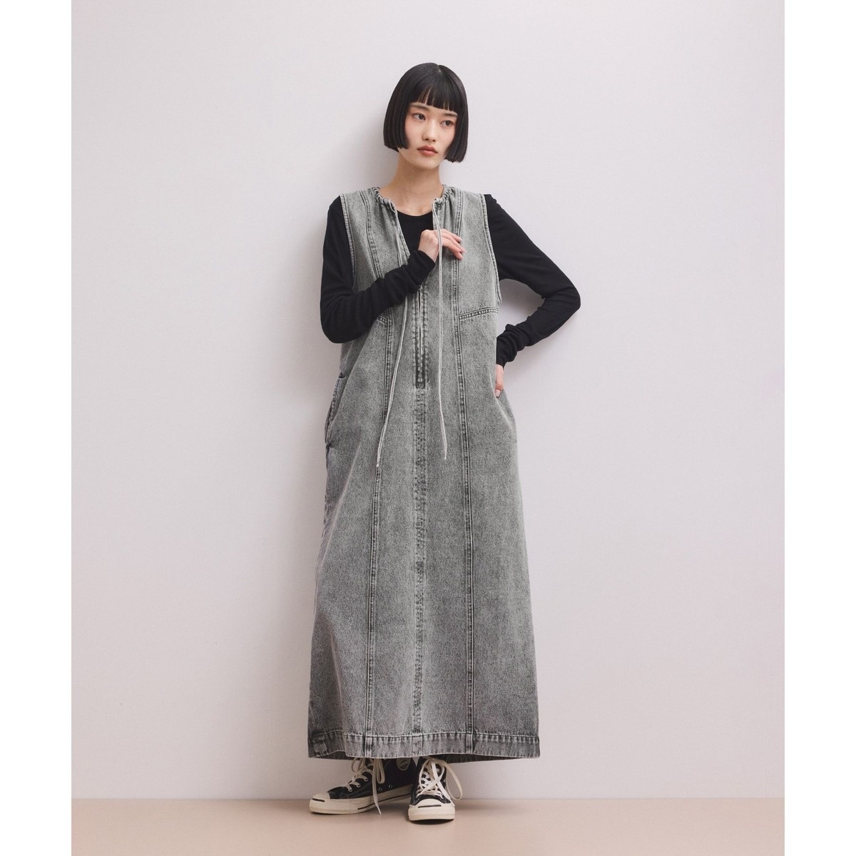 WEB限定】ディープネックAラインワンピース | アダムエロペ(ADAM ET